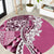 Aloha Vintage Plumeria Hawaiian Tapa Pattern Round Carpet Pink Hawaiian Tapa Pattern - Polynesian Pride