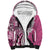Aloha Vintage Plumeria Hawaiian Tapa Pattern Sherpa Hoodie Pink Hawaiian Tapa Pattern - Polynesian Pride