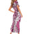 Aloha Vintage Plumeria Hawaiian Tapa Pattern Short Sleeve Bodycon Dress Pink Hawaiian Tapa Pattern - Polynesian Pride