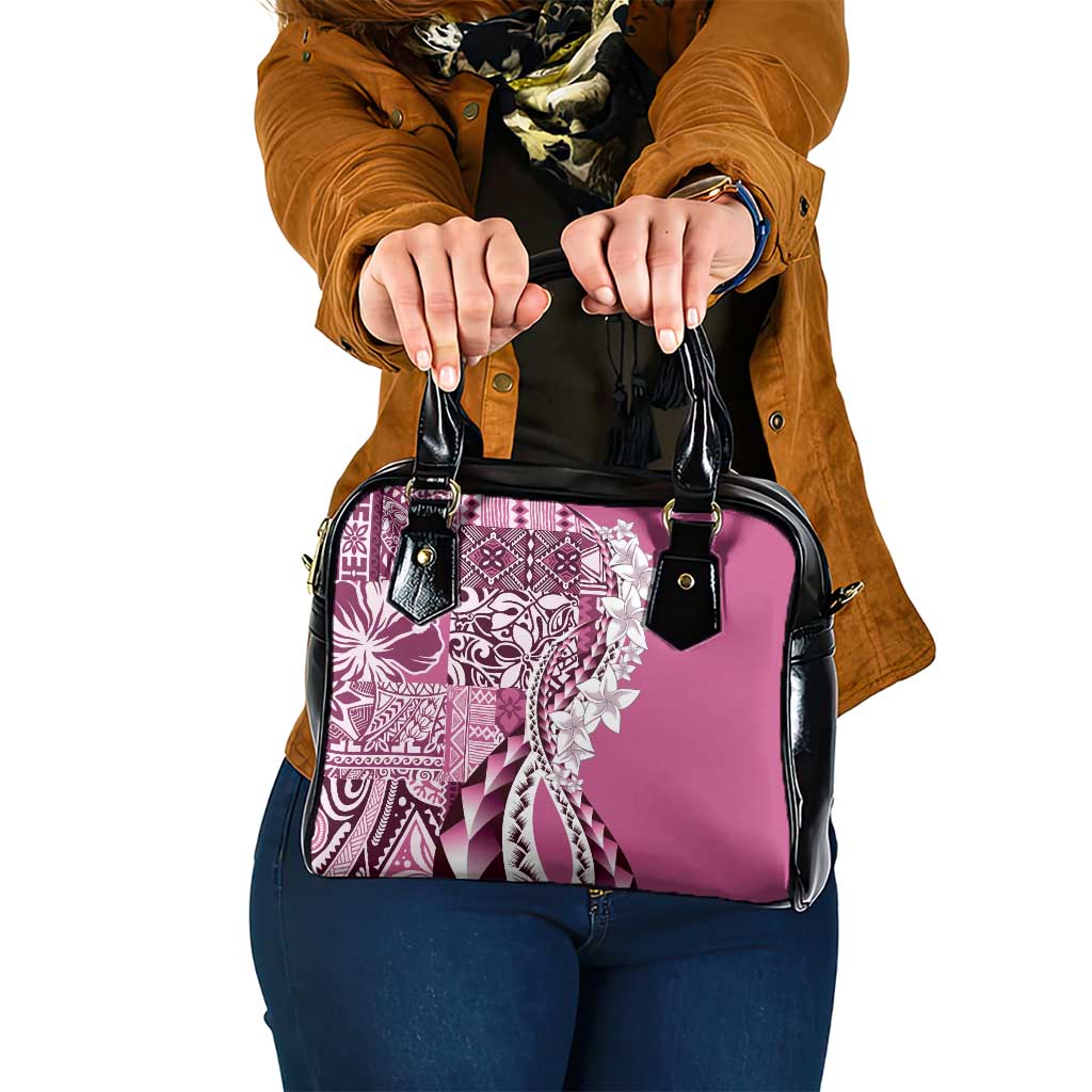 Aloha Vintage Plumeria Hawaiian Tapa Pattern Shoulder Handbag Pink Hawaiian Tapa Pattern - Polynesian Pride