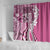Aloha Vintage Plumeria Hawaiian Tapa Pattern Shower Curtain Pink Hawaiian Tapa Pattern - Polynesian Pride