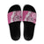 Aloha Vintage Plumeria Hawaiian Tapa Pattern Slide Sandals Pink Hawaiian Tapa Pattern - Polynesian Pride