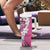 Aloha Vintage Plumeria Hawaiian Tapa Pattern Tumbler With Handle Pink Hawaiian Tapa Pattern - Polynesian Pride
