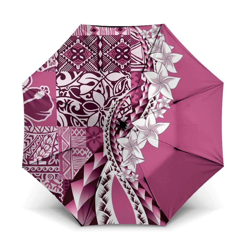 Aloha Vintage Plumeria Hawaiian Tapa Pattern Umbrella Pink Hawaiian Tapa Pattern - Polynesian Pride