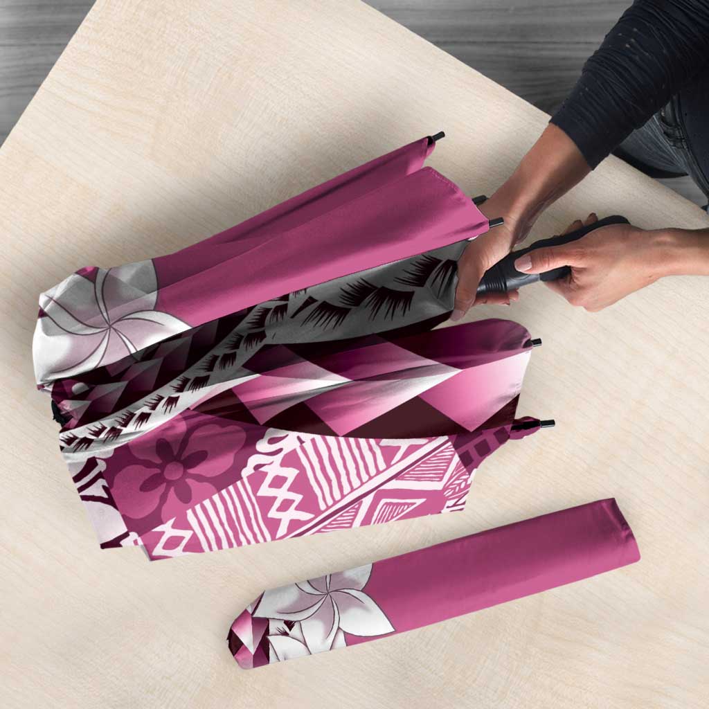 Aloha Vintage Plumeria Hawaiian Tapa Pattern Umbrella Pink Hawaiian Tapa Pattern - Polynesian Pride