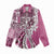 Aloha Vintage Plumeria Hawaiian Tapa Pattern Women Casual Shirt Pink Hawaiian Tapa Pattern - Polynesian Pride