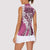 Aloha Vintage Plumeria Hawaiian Tapa Pattern Women Sleeveless Polo Shirt Pink Hawaiian Tapa Pattern - Polynesian Pride