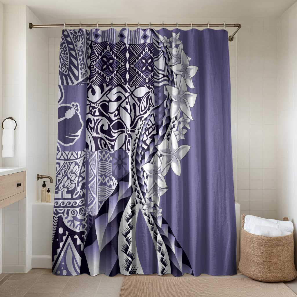 Aloha Vintage Plumeria Hawaiian Tapa Pattern Bathroom Set Purple Hawaiian Tapa Pattern - Polynesian Pride