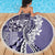 Aloha Vintage Plumeria Hawaiian Tapa Pattern Beach Blanket Purple Hawaiian Tapa Pattern - Polynesian Pride