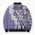 Aloha Vintage Plumeria Hawaiian Tapa Pattern Bomber Puffer Jacket Purple Hawaiian Tapa Pattern - Polynesian Pride