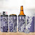Aloha Vintage Plumeria Hawaiian Tapa Pattern 4 in 1 Can Cooler Tumbler Purple Hawaiian Tapa Pattern - Polynesian Pride
