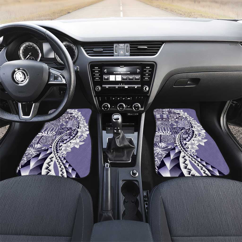 Aloha Vintage Plumeria Hawaiian Tapa Pattern Car Mats Purple Hawaiian Tapa Pattern - Polynesian Pride