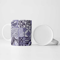 Aloha Vintage Plumeria Hawaiian Tapa Pattern Ceramic Mug Purple Hawaiian Tapa Pattern - Polynesian Pride