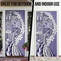 Aloha Vintage Plumeria Hawaiian Tapa Pattern Door Cover Purple Hawaiian Tapa Pattern - Polynesian Pride