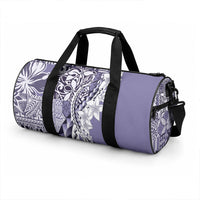 Aloha Vintage Plumeria Hawaiian Tapa Pattern Duffle Bag Purple Hawaiian Tapa Pattern LT9 - Polynesian Pride