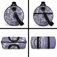 Aloha Vintage Plumeria Hawaiian Tapa Pattern Duffle Bag Purple Hawaiian Tapa Pattern LT9 - Polynesian Pride