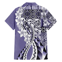 Aloha Vintage Plumeria Hawaiian Tapa Pattern Family Matching Puletasi and Hawaiian Shirt Purple Hawaiian Tapa Pattern - Polynesian Pride