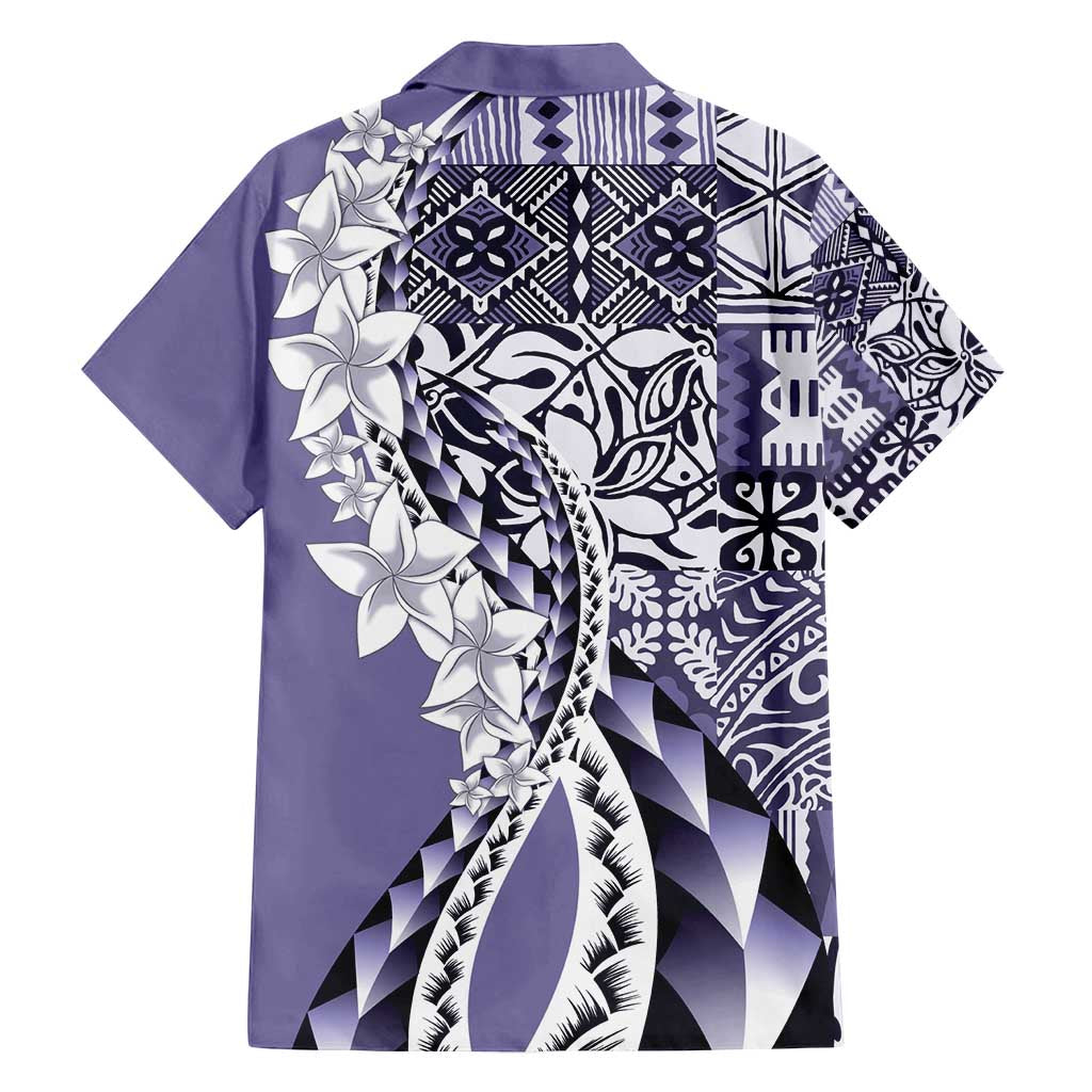 Aloha Vintage Plumeria Hawaiian Tapa Pattern Family Matching Summer Maxi Dress and Hawaiian Shirt Purple Hawaiian Tapa Pattern - Polynesian Pride