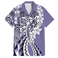 Aloha Vintage Plumeria Hawaiian Tapa Pattern Family Matching Tank Maxi Dress and Hawaiian Shirt Purple Hawaiian Tapa Pattern - Polynesian Pride
