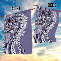 Aloha Vintage Plumeria Hawaiian Tapa Pattern Garden Flag Purple Hawaiian Tapa Pattern - Polynesian Pride
