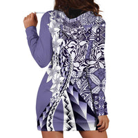 Aloha Vintage Plumeria Hawaiian Tapa Pattern Hoodie Dress Purple Hawaiian Tapa Pattern - Polynesian Pride