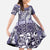 Aloha Vintage Plumeria Hawaiian Tapa Pattern Kid Short Sleeve Dress Purple Hawaiian Tapa Pattern - Polynesian Pride