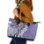 Aloha Vintage Plumeria Hawaiian Tapa Pattern Leather Tote Bag Purple Hawaiian Tapa Pattern - Polynesian Pride
