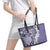 Aloha Vintage Plumeria Hawaiian Tapa Pattern Leather Tote Bag Purple Hawaiian Tapa Pattern - Polynesian Pride