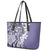 Aloha Vintage Plumeria Hawaiian Tapa Pattern Leather Tote Bag Purple Hawaiian Tapa Pattern - Polynesian Pride