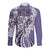 Aloha Vintage Plumeria Hawaiian Tapa Pattern Long Sleeve Button Shirt Purple Hawaiian Tapa Pattern - Polynesian Pride