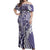 Aloha Vintage Plumeria Hawaiian Tapa Pattern Off Shoulder Maxi Dress Purple Hawaiian Tapa Pattern - Polynesian Pride