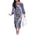 Aloha Vintage Plumeria Hawaiian Tapa Pattern Off The Shoulder Long Sleeve Dress Purple Hawaiian Tapa Pattern - Polynesian Pride