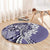 Aloha Vintage Plumeria Hawaiian Tapa Pattern Round Carpet Purple Hawaiian Tapa Pattern - Polynesian Pride