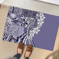 Aloha Vintage Plumeria Hawaiian Tapa Pattern Rubber Doormat Purple Hawaiian Tapa Pattern - Polynesian Pride