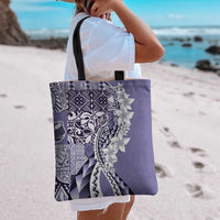 Aloha Vintage Plumeria Hawaiian Tapa Pattern Tote Bag Purple Hawaiian Tapa Pattern - Polynesian Pride