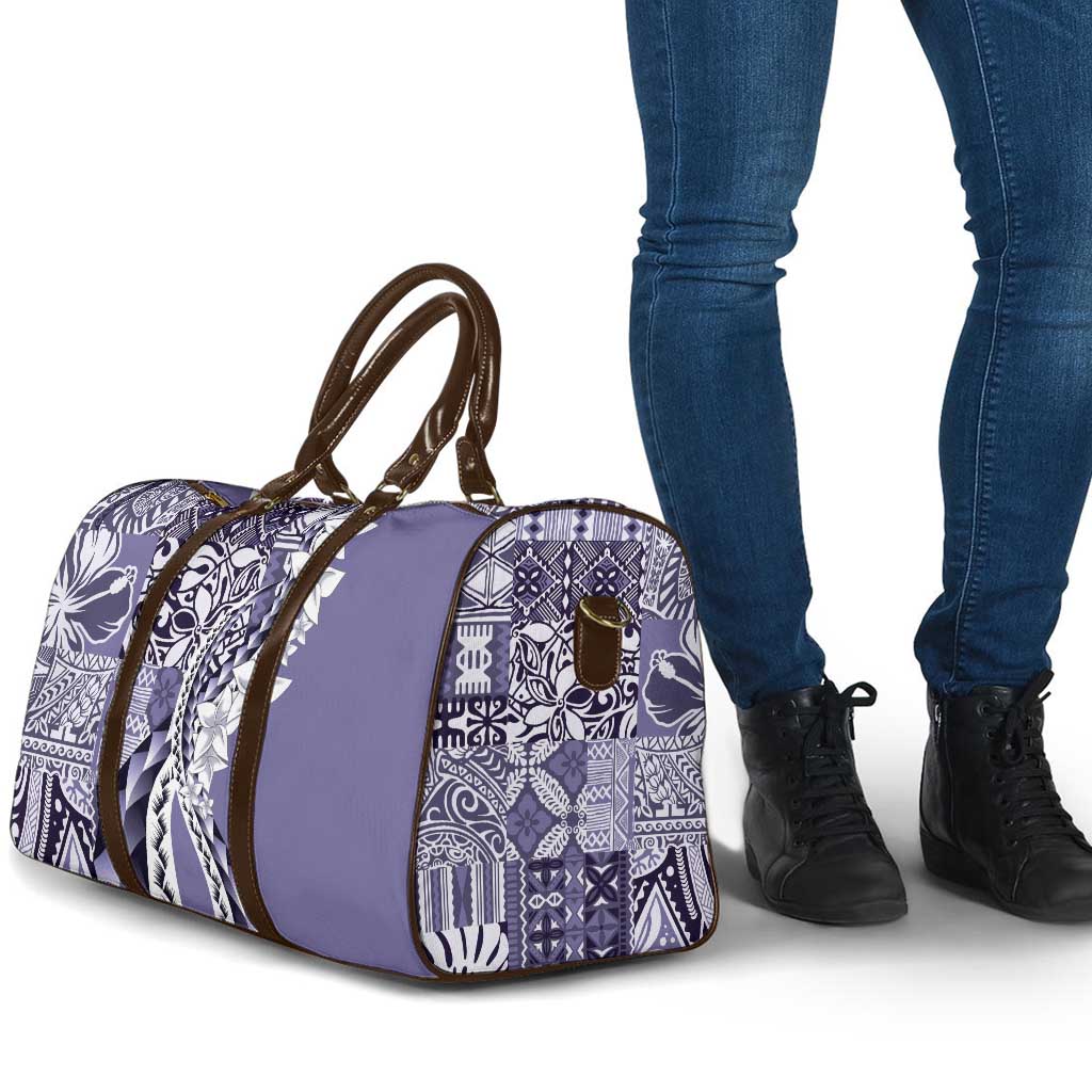 Aloha Vintage Plumeria Hawaiian Tapa Pattern Travel Bag Purple Hawaiian Tapa Pattern - Polynesian Pride