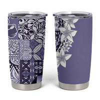 Aloha Vintage Plumeria Hawaiian Tapa Pattern Tumbler Cup Purple Hawaiian Tapa Pattern - Polynesian Pride