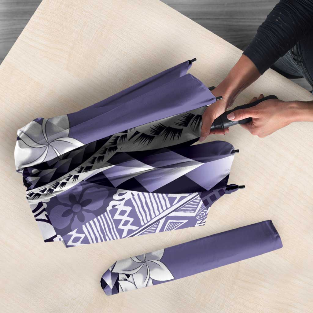 Aloha Vintage Plumeria Hawaiian Tapa Pattern Umbrella Purple Hawaiian Tapa Pattern - Polynesian Pride