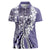 Aloha Vintage Plumeria Hawaiian Tapa Pattern Women Polo Shirt Purple Hawaiian Tapa Pattern - Polynesian Pride