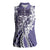 Aloha Vintage Plumeria Hawaiian Tapa Pattern Women Sleeveless Polo Shirt Purple Hawaiian Tapa Pattern - Polynesian Pride