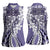 Aloha Vintage Plumeria Hawaiian Tapa Pattern Women Sleeveless Polo Shirt Purple Hawaiian Tapa Pattern - Polynesian Pride