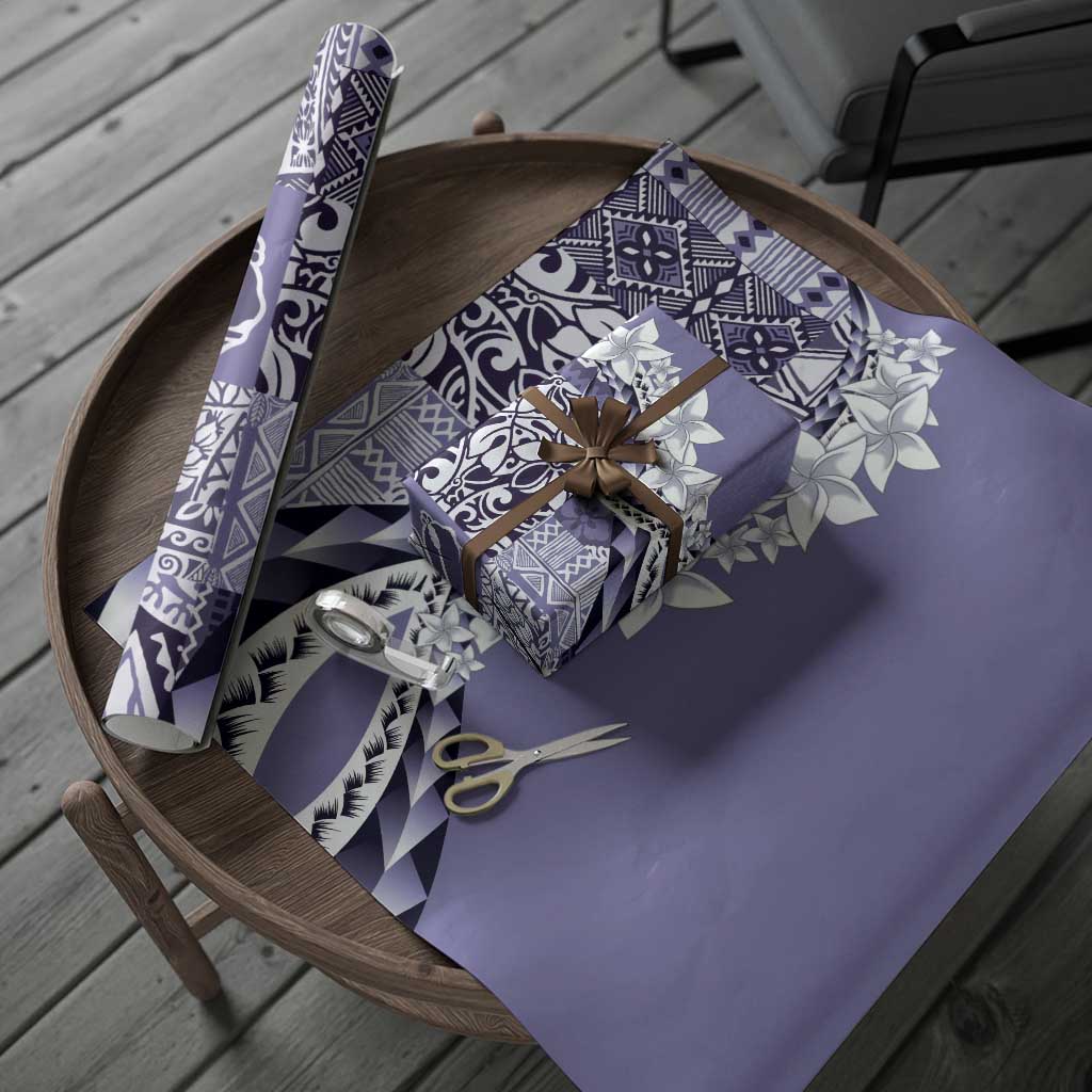 Aloha Vintage Plumeria Hawaiian Tapa Pattern Wrapping Paper Purple Hawaiian Tapa Pattern - Polynesian Pride