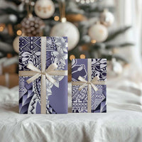 Aloha Vintage Plumeria Hawaiian Tapa Pattern Wrapping Paper Purple Hawaiian Tapa Pattern - Polynesian Pride