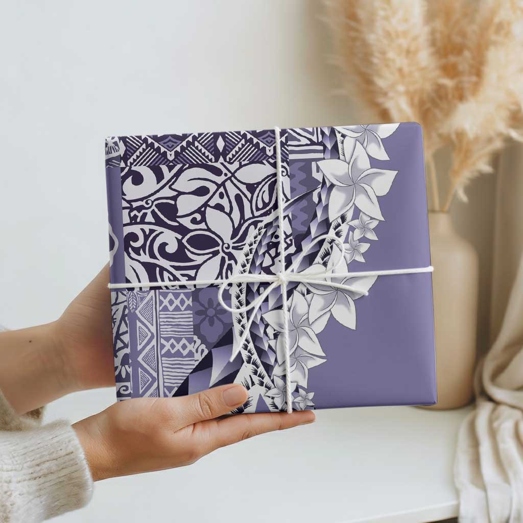 Aloha Vintage Plumeria Hawaiian Tapa Pattern Wrapping Paper Purple Hawaiian Tapa Pattern - Polynesian Pride