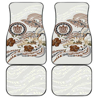 Polynesian Manta Ray Car Mats Beige Floral Turtle Tattoo - Polynesian Pride