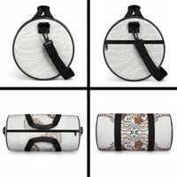 Polynesian Manta Ray Duffle Bag Beige Floral Turtle Tattoo LT9 - Polynesian Pride
