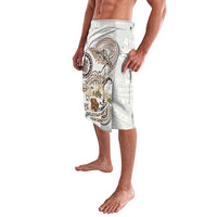 Polynesian Manta Ray Lavalava Beige Floral Turtle Tattoo - Polynesian Pride