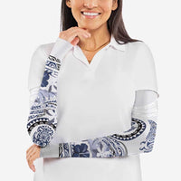 Polynesian Manta Ray Arm Sleeves Blue Floral Turtle Tattoo - Polynesian Pride