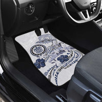 Polynesian Manta Ray Car Mats Blue Floral Turtle Tattoo - Polynesian Pride