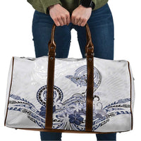 Polynesian Manta Ray Travel Bag Blue Floral Turtle Tattoo - Polynesian Pride